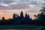 The sun rises over Angkor Wat.